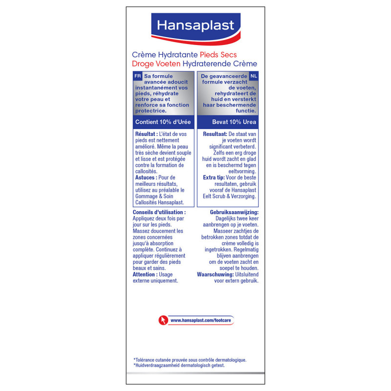 Hansaplast Crème hydratante pieds secs 10% d'Urée - 100 ml