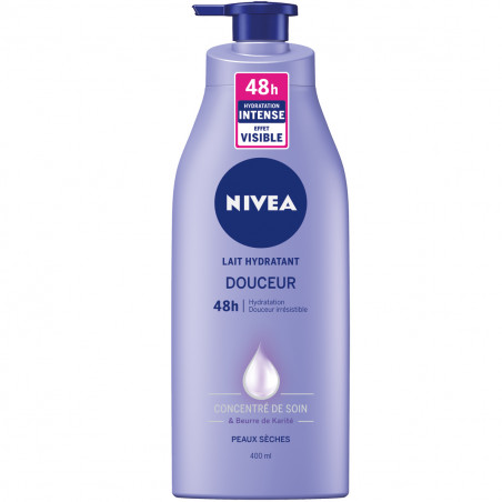 Lait corps hydratant 48H NIVEA Beurre de Karité pour peaux extra sèches et tiraillées  400ml