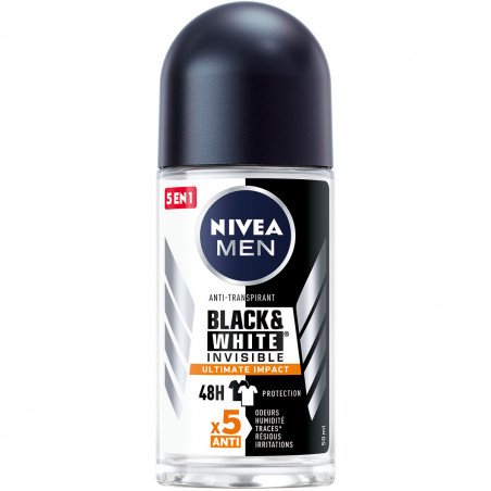 Déodorant Bille Homme NIVEA MEN Anti-transpirant 48H Black & White Ultimate Impact 50ml