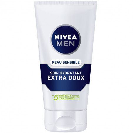 Soin visage hydratant 24H extra doux homme NIVEA MEN 0% Alcool Camomille Peau Sensible 75ml