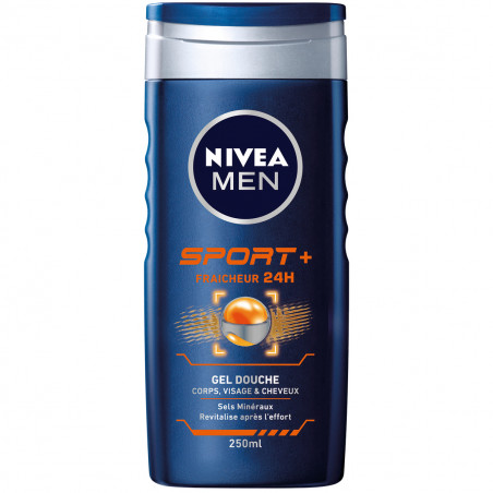 Gel douche 3en1 NIVEA MEN Sport+ 250ml