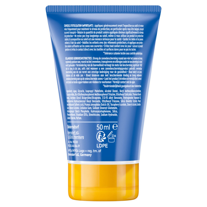 Protection Solaire Lait NIVEA SUN FPS 50+ Protect & Hydrate Enfants 50ml
