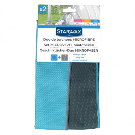 Starwax Torchons Vaisselle+Verrerie X2