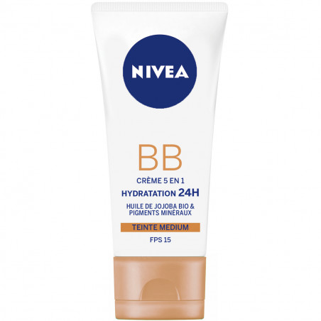 BB Crème NIVEA Hydratation 24h Teinte médium + éclat FPS 15 Essentials 50ml