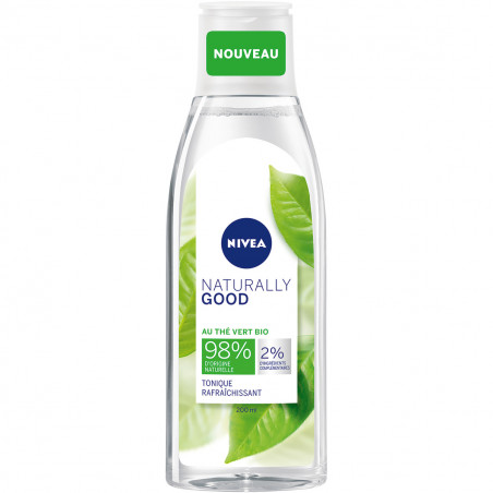 Lotion tonique visage NIVEA Rafraîchissante Thé vert BIO Naturally Good 200ml