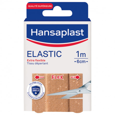 Pack de 3 - HANSAPLAST BANDE ELASTIC - bandes à découper 1m x 6cm