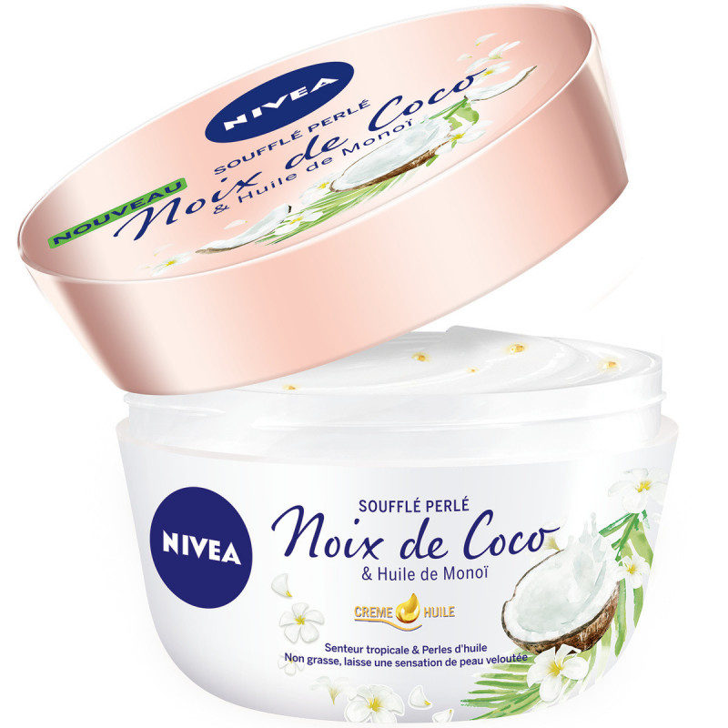 Pack de 3 Baume Soufflé Perlé corps hydratant NIVEA Huile de Monoi et