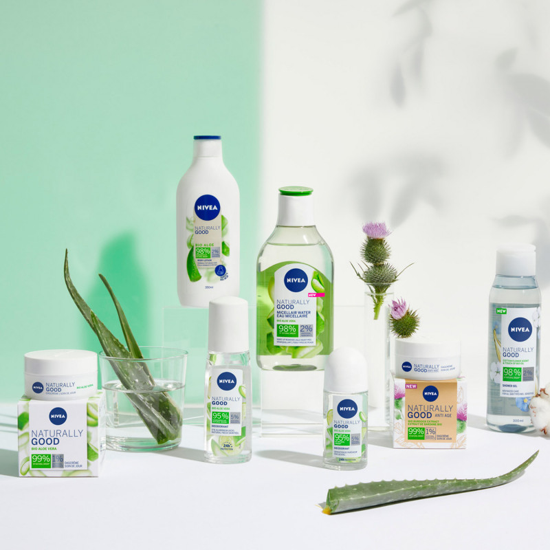 Pack de 4 - Déodorant Bille Femme NIVEA Aloe Vera Bio Naturally Good 50ml