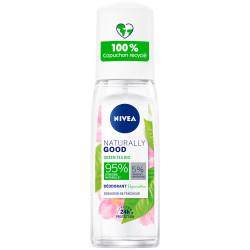 Pack de 4 - Déodorant Vaporisateur Femme NIVEA  Green Tea BIO Naturally Good 75ml