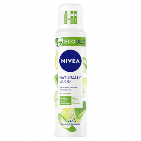 Pack de 4 - Déodorant ECODEO Femme NIVEA Aloe Vera BIO Naturally Good 125ml