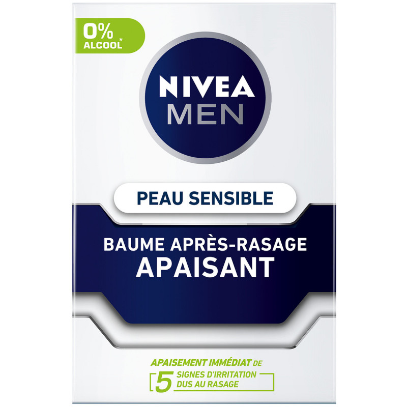 Pack de 3 - Baume après rasage homme NIVEA MEN 0% alcool Camomille Peau Sensible 100ml