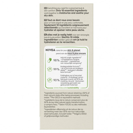 Pack de 2 - Crème hydratante visage homme NIVEA MEN peaux sensibles de 10 ingrédients seulement Sensitive Pro Menmalist 75ml Pack de 2 - Crème hydratante visage homme NIVEA MEN peaux sensibles de 10 ingrédients seulement Sensitive Pro Menmalist 75ml