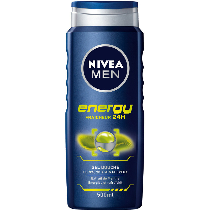 Pack de 6 - Gel douche 3en1 NIVEA MEN Energy 500ml