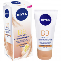 Pack de 2 - BB Crème NIVEA Hydratation 24h Teinte médium + éclat FPS 15 Essentials 50ml