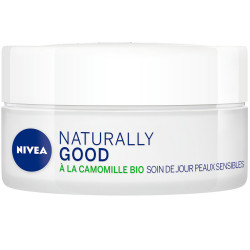 Pack de 2 - Crème visage hydratante NIVEA Camomille BIO Peaux sensibles Naturally Good 50ml