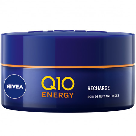 Pack de 2 - Soin de Nuit Anti-Rides NIVEA au Q10 naturel et Vitamines C et E Q10 Energy 50ml