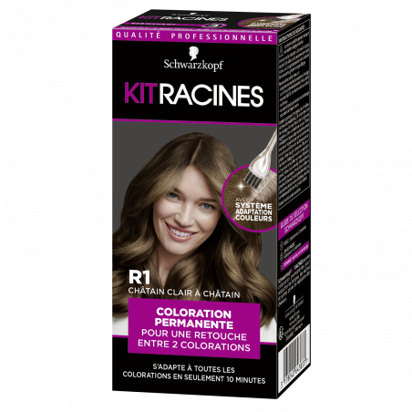 Kit Racines - Coloration Racines Permanente - Châtain Clair À Châtain R1