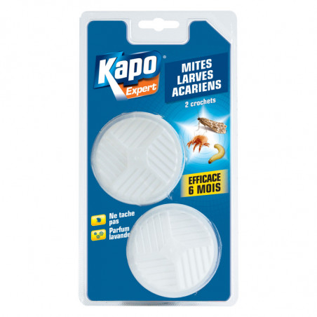 Kapo - Crochets Parfumes Anti-Mites Larves Acariens 2X55Gr