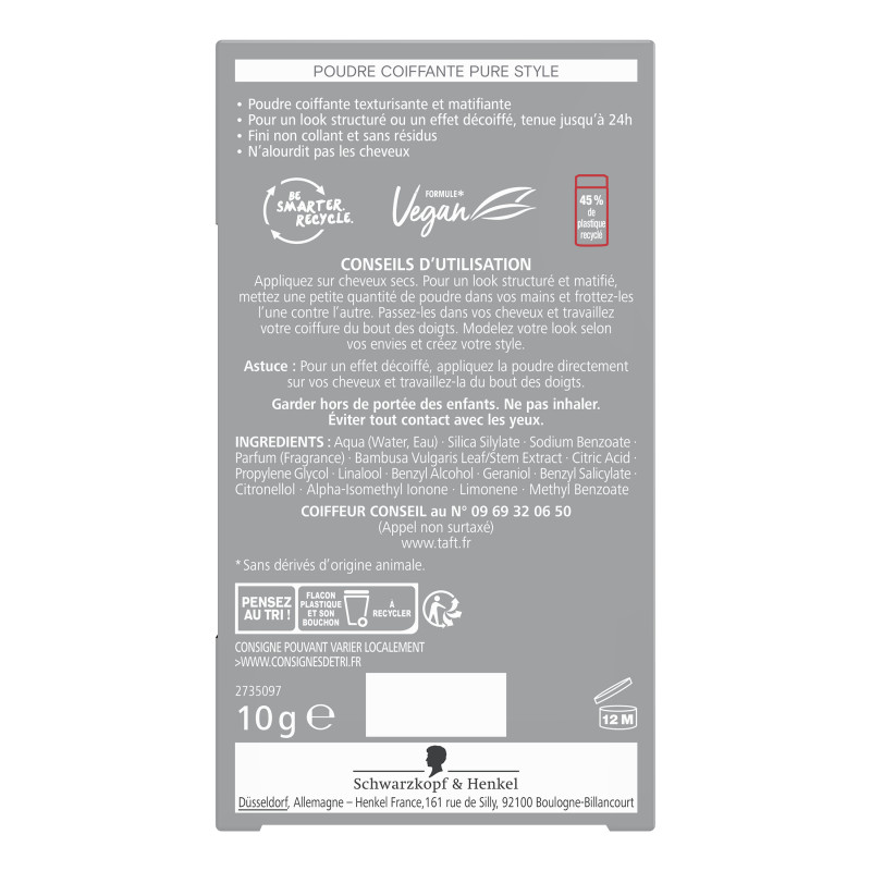 Taft - Pure Style Poudre Coiffante - 10 G