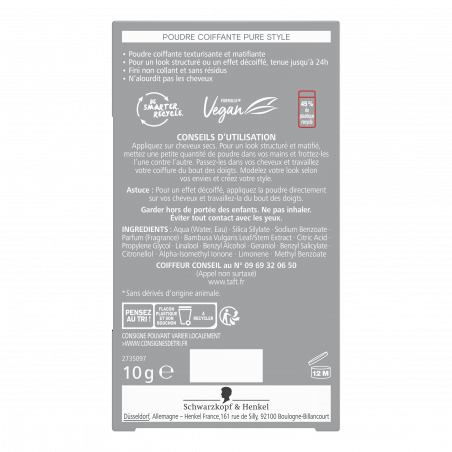Taft - Pure Style Poudre Coiffante - 10 G