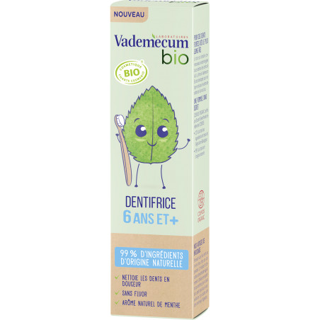 Vademecum - Dentifrice Bio - Kids Menthe 6 Ans Et +  - 50 Ml