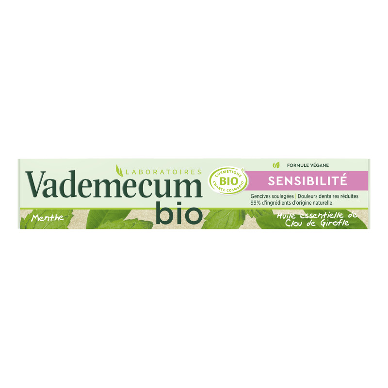 Pack de 6 - Vademecum - Dentifrice Bio - Sensibilité - 75 Ml