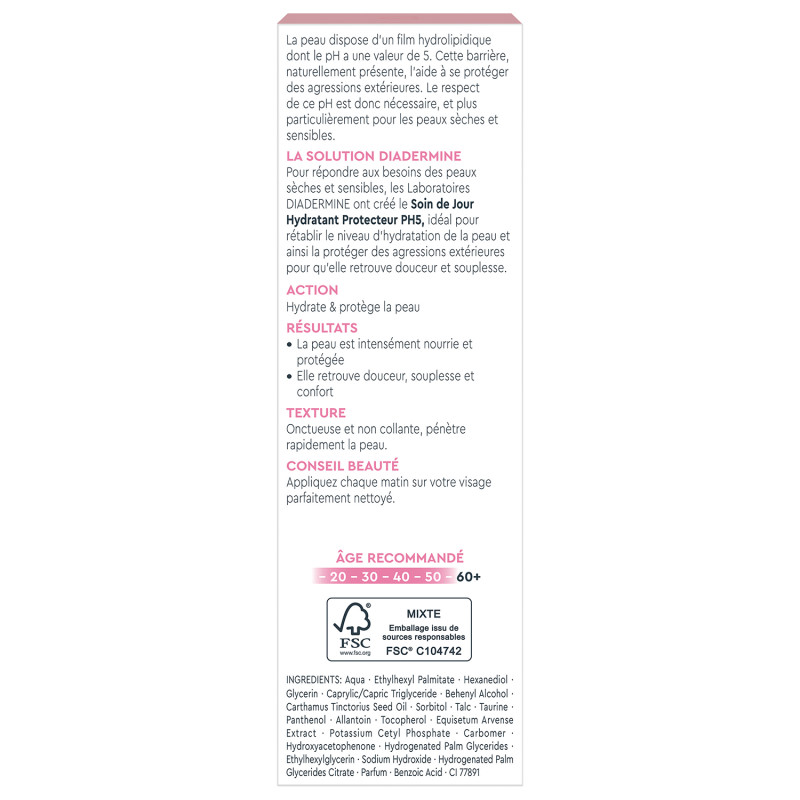 Pack de 2 - Diadermine - Ph 5 Soin De Jour Hydratant Protecteur    - 50 Ml