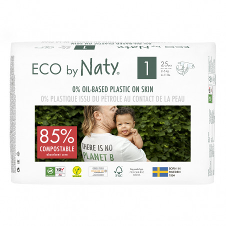 25 Couches écologiques - T1, 2-5kg