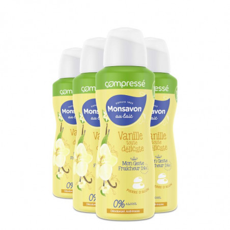 Monsavon Déodorant Femme Spray Compressé Vanille Toute Délicate 100ml