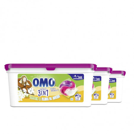 Omo Lessive Capsules 3en1 Jasmin & Fleur de Coton 27 dosettes