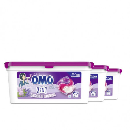 Omo Lessive Capsules 3en1 Lavande & Patchouli 27 dosettes