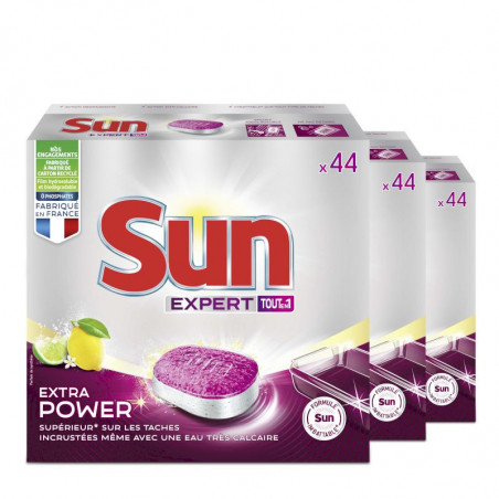 Sun Tablettes Lave-Vaisselle Tout En 1 Expert Extra Power Citron 44 Lavages