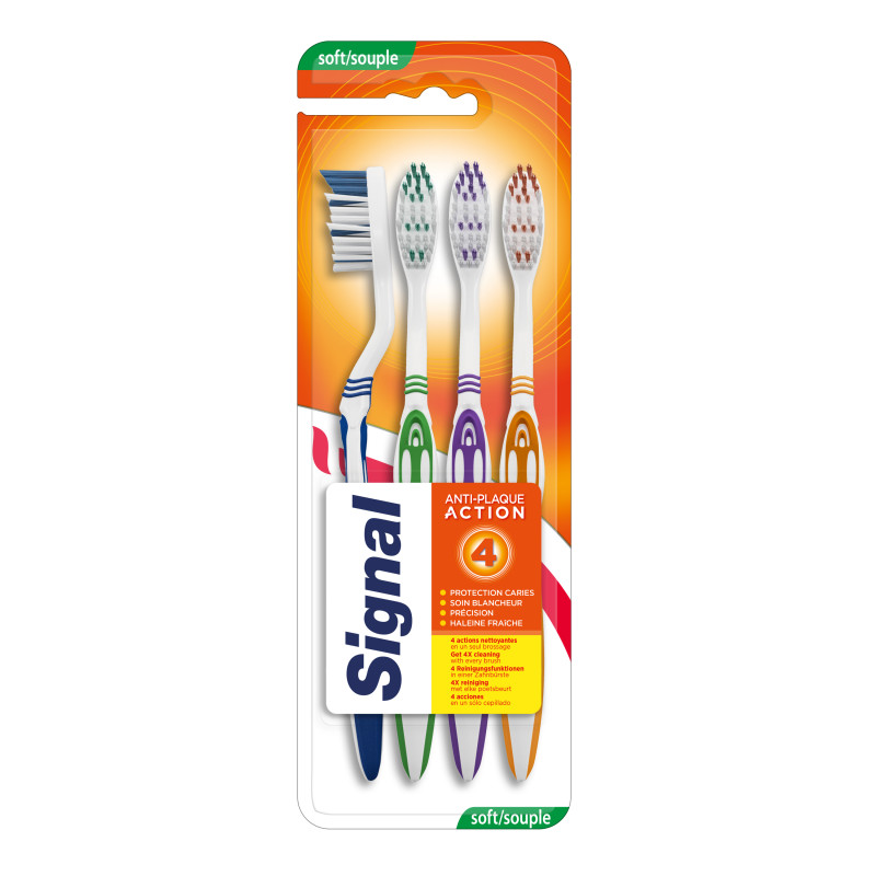 Pack De 2 - Signal Brosse À Dents 4 Actions Souple (Format X4)