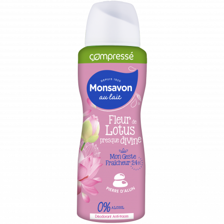 4 Déodorants Sprays Monsavon Fleur De Lotus 24H (Lot De 4X100Ml)