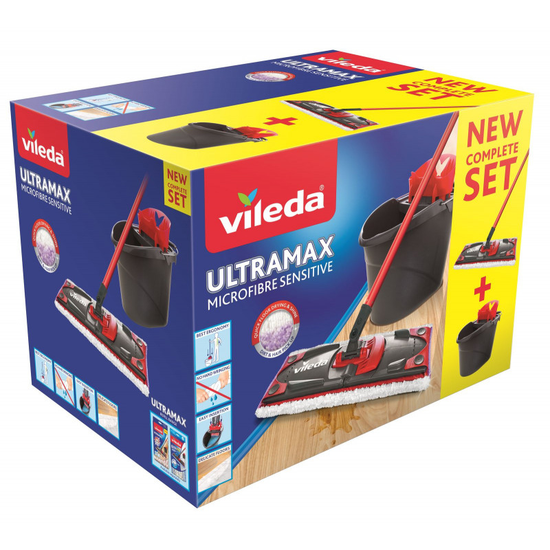Vileda - Set Complet Ultramax Sensitive - Balai + Seau-Essoreur