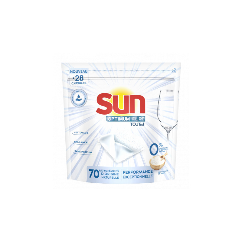 Pack De 4 - Sun Capsules Lave-Vaisselle Optimum Pure Tout En 1 0 % 28 Capsules