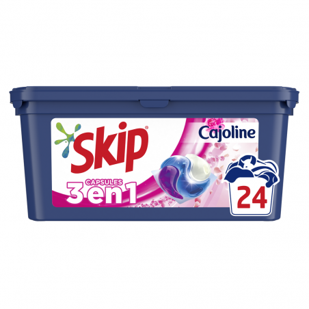 SKIP Lessive Capsules 3 en 1 Touche de Cajoline24 Lavages