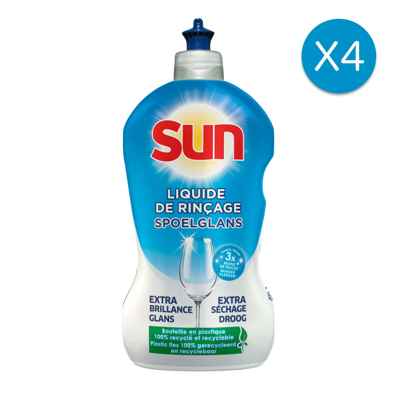 Sun - 4x500ml Liquides de Rinçage Lave-Vaisselle Sun Triple Action