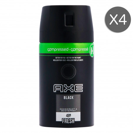 4x100ml Déodorants Sprays Compressé Homme Axe Black Protection 48h (Lot de 4x100ml )