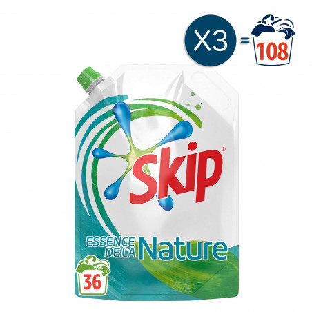 Pack de 3 - Skip Essence De La Nature Lessive Liquide Recharge 1,98l 36 Lavages