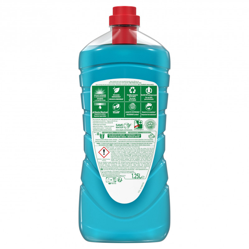 Pack de 6 - Produit Ménager Sol & Multi Surfaces Ajax Eucalyptus - 1,25L