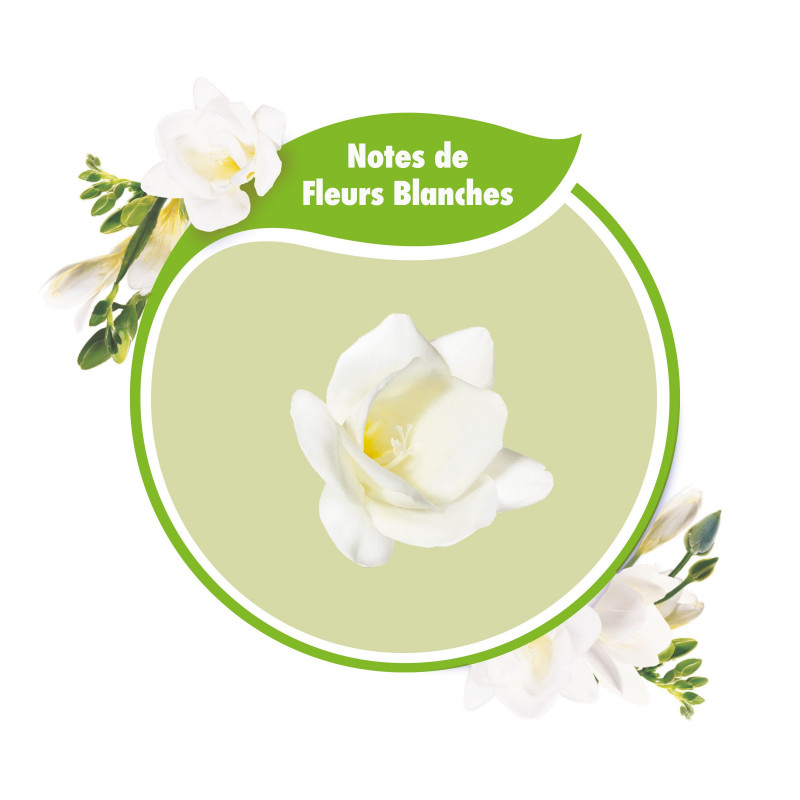 Adoucissant concentré Soupline Douceur végétale Notes de Fleurs blanches 52 lavages - 1,3L