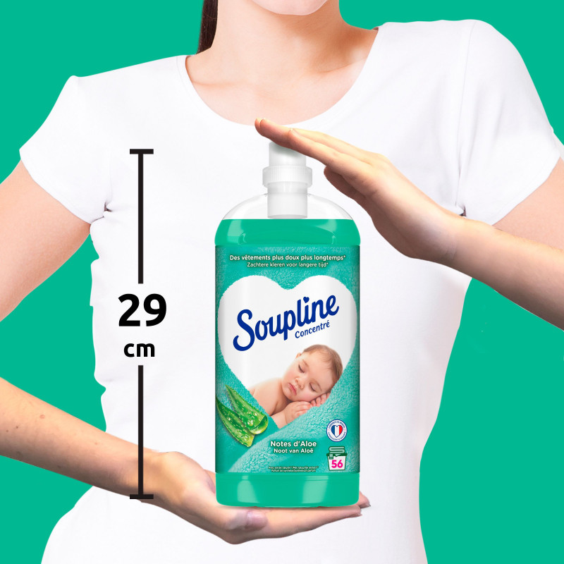 Pack de 6 - Soupline - Adoucissant concentré Aloe Vera 56 lavages 100% recyclé - 1,3L