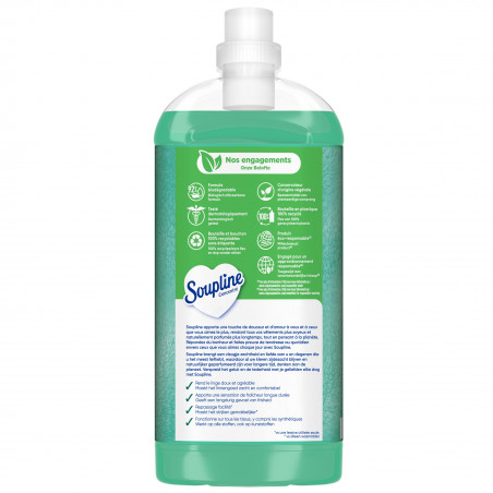 Adoucissant concentré Soupline Aloe Vera 56 lavages 100% recyclé - 1,3L