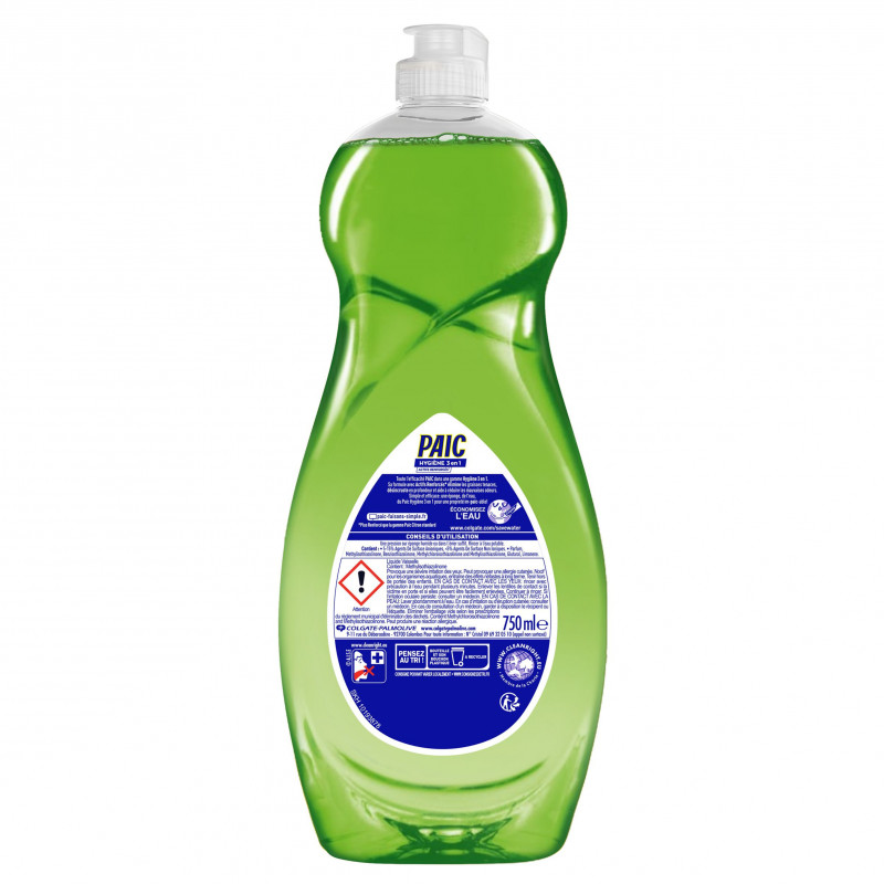 Liquide Vaisselle Paic Hygiène 3 en 1 Sels et Mineraux - 750ml