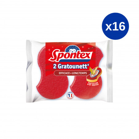 Pack de 16 - Spontex - 2 Gratounett'  Stop-Graisse