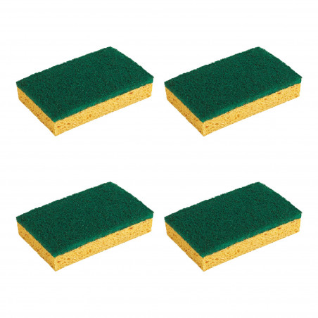 Pack de 14 - Spontex - 4 Eponges Vertes Grattantes Stop-Graisse Pack de 14 - Spontex - 4 Eponges Vertes Grattantes Stop-Graisse