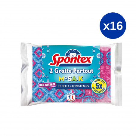 Pack de 16 - Spontex - 2 Eponges Gratte-Partout