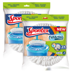 Spontex - 1 Lot de 2 Recharges Microfibre pour Balai Full Action System Xtra