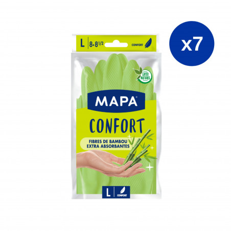 Pack de 7 - Mapa - 1 paire de gants de ménage Confort - T.L